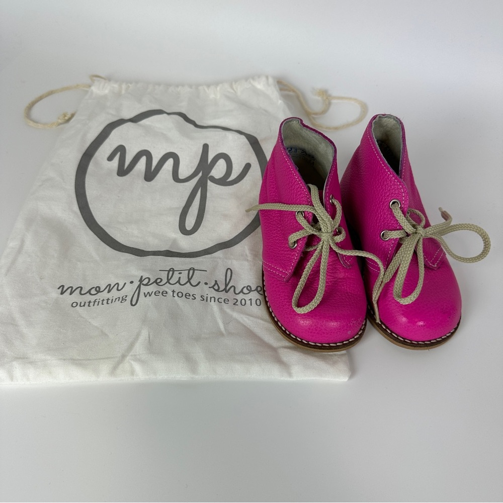 Size 6 BARBIE PINK Oxfords‎ Boots Leather Mon Petit Shoes
